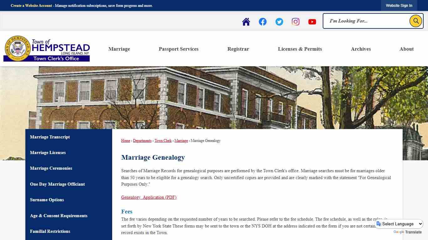 Marriage Genealogy | Hempstead Town, NY